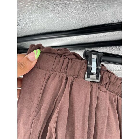 Torrid 2X Brown Stretch Challis Paperbag Waist High Rise Pull-On Shorts 4” - Picture 4 of 13